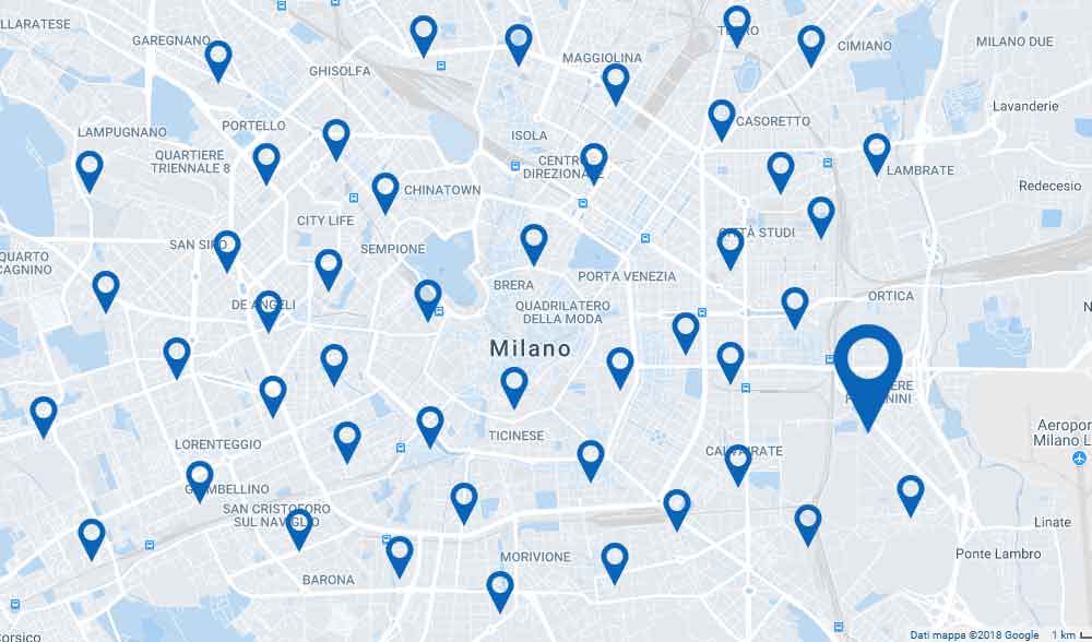 mappa sedi Corsi Milano Informatica